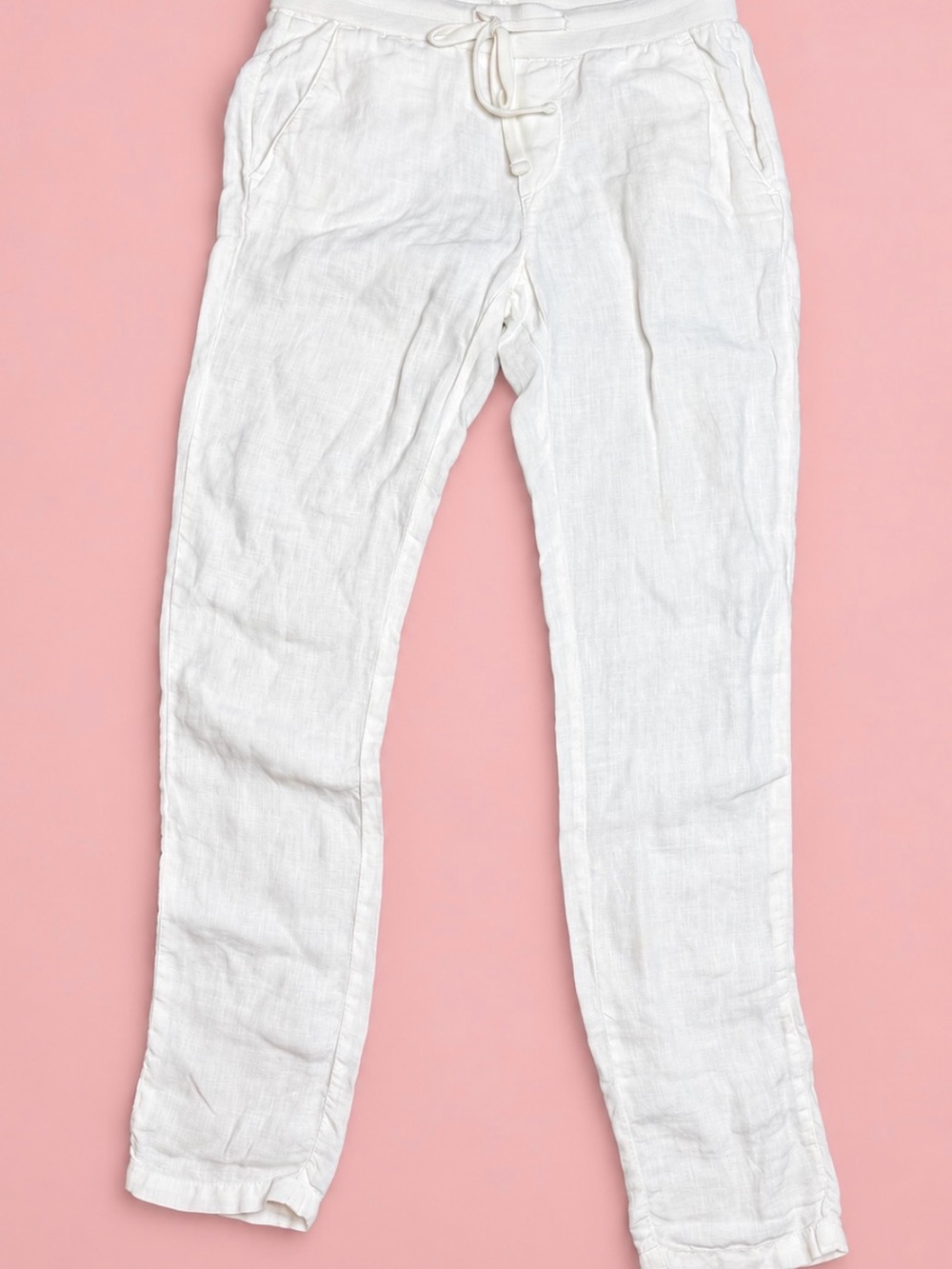 Standard James Perse White Linen Drawstring Pants Size 0